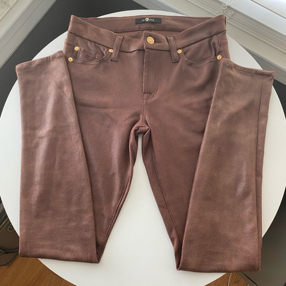 7 For All Mankind faux leather skinny pants